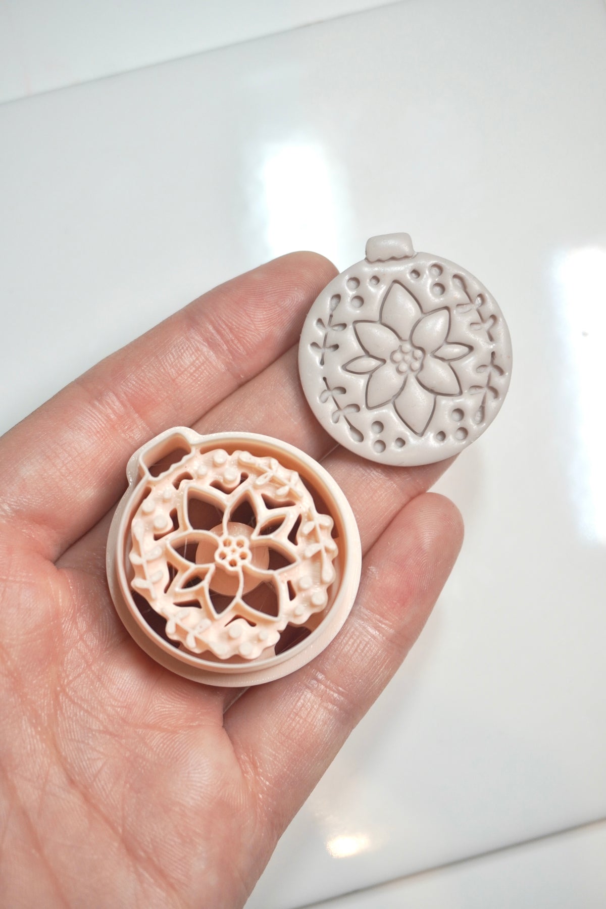 Large snowflake embossed