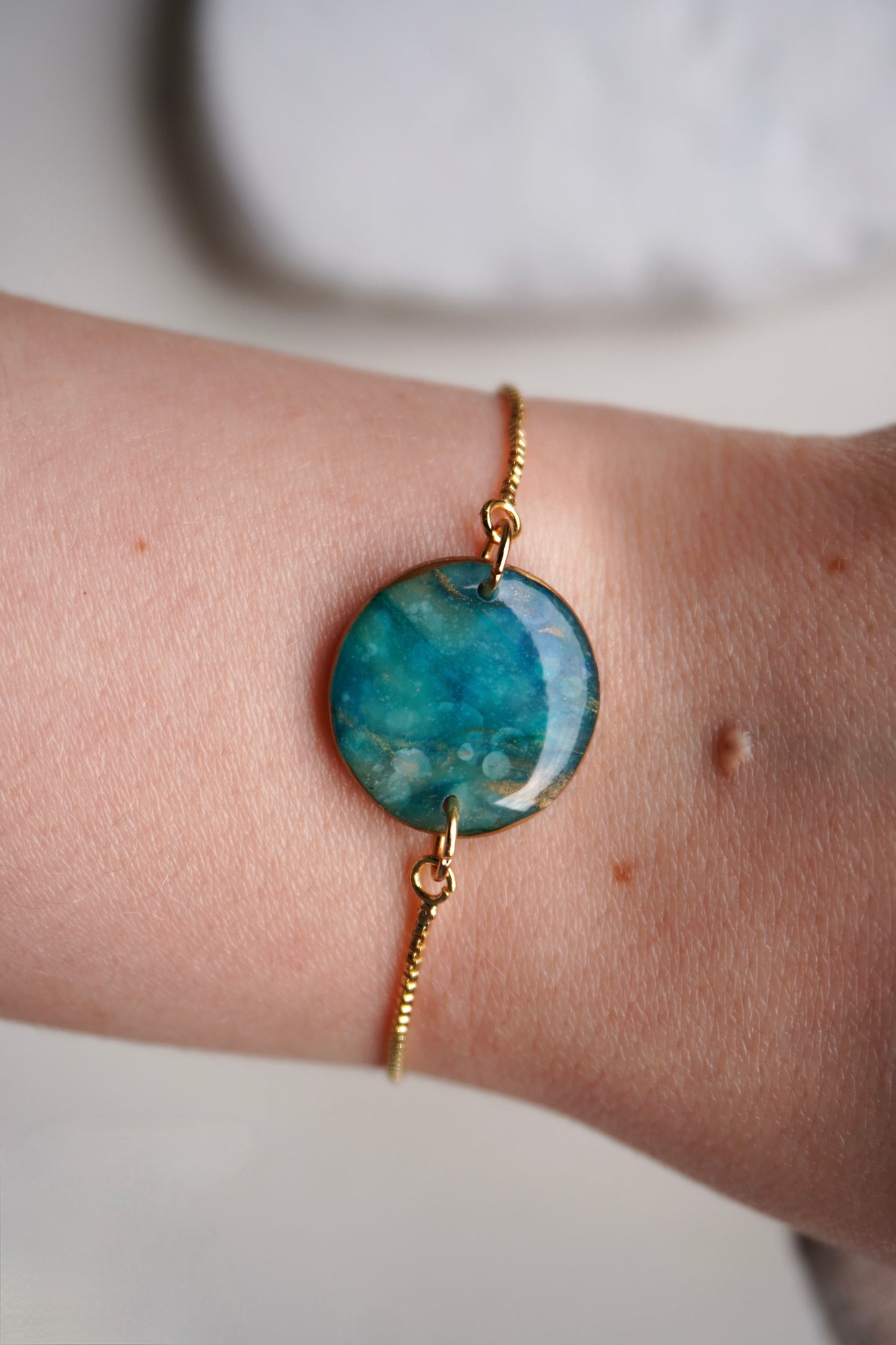 Turquoise Rond Stone Bracelet
