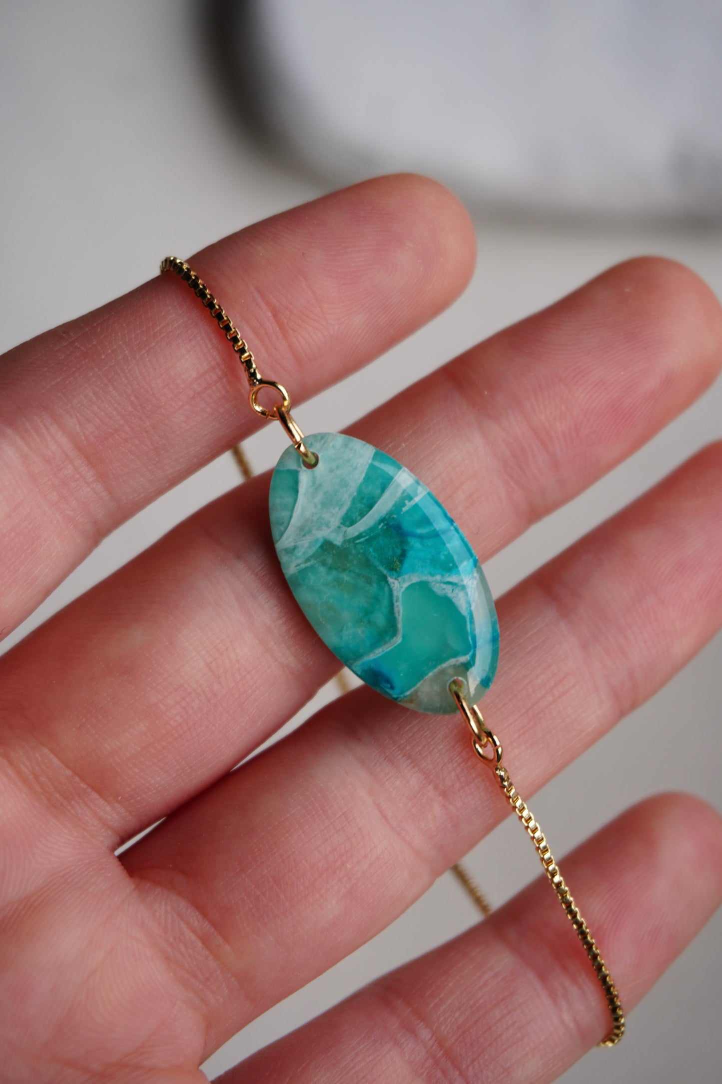 Turquoise Stone Oval Bracelet