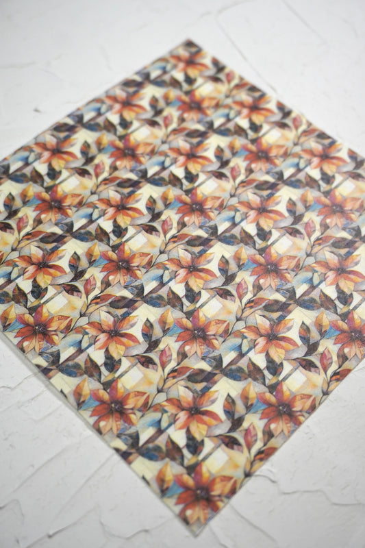 Autumn Flowers 1 - Stained Glass style
