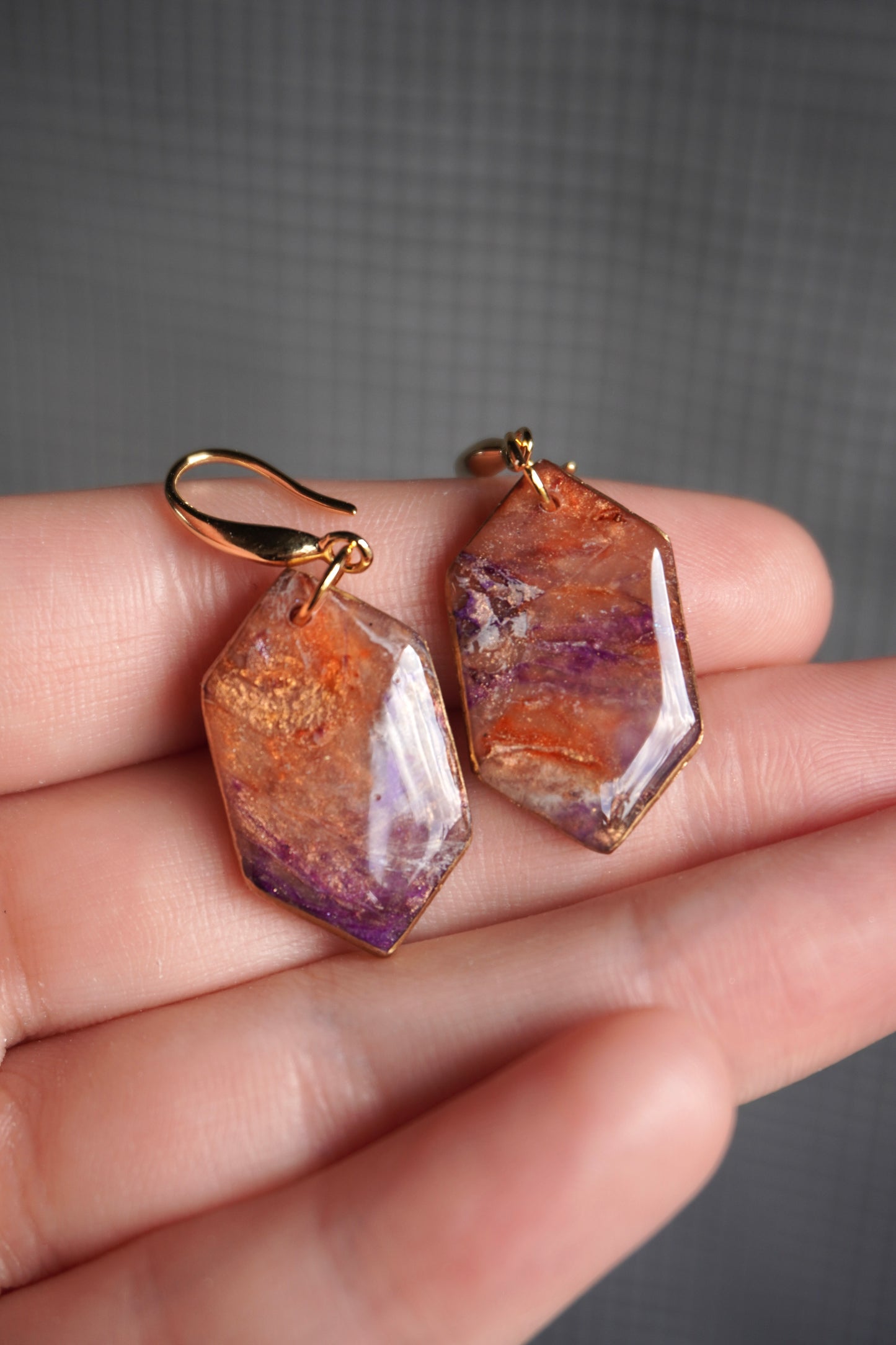 Orange Galaxy Dangles