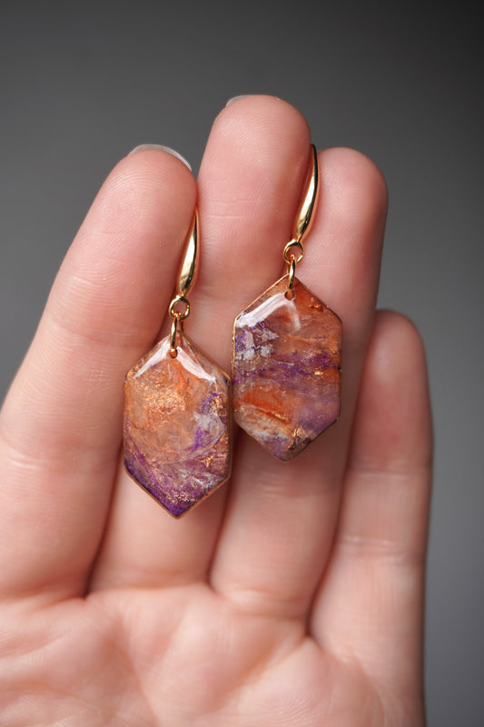 Orange Galaxy Dangles