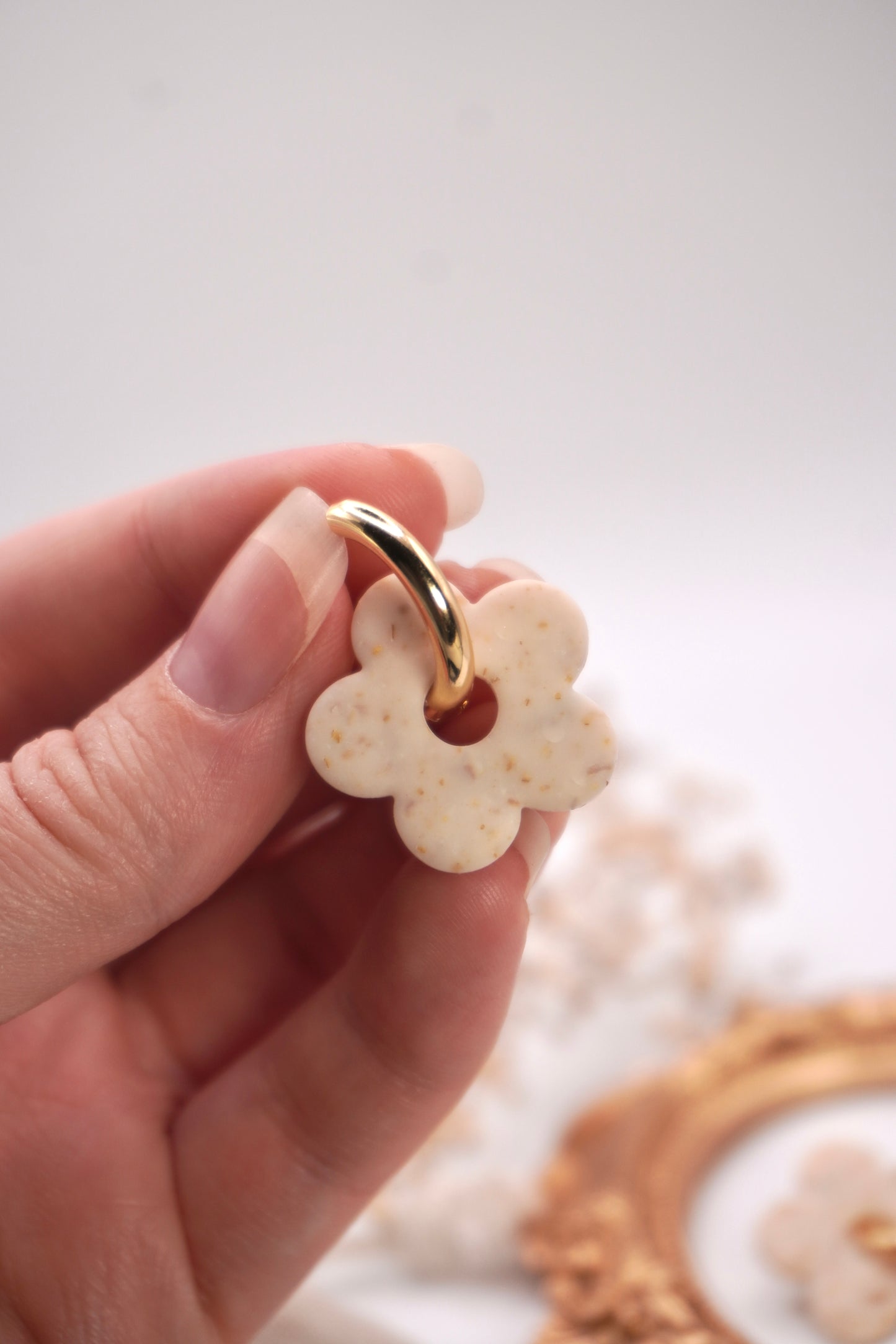 Flower hoop charm